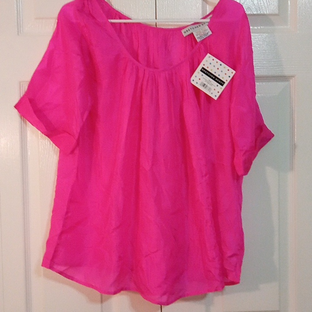 Gretchen Scott women's sheer silk swing shirt